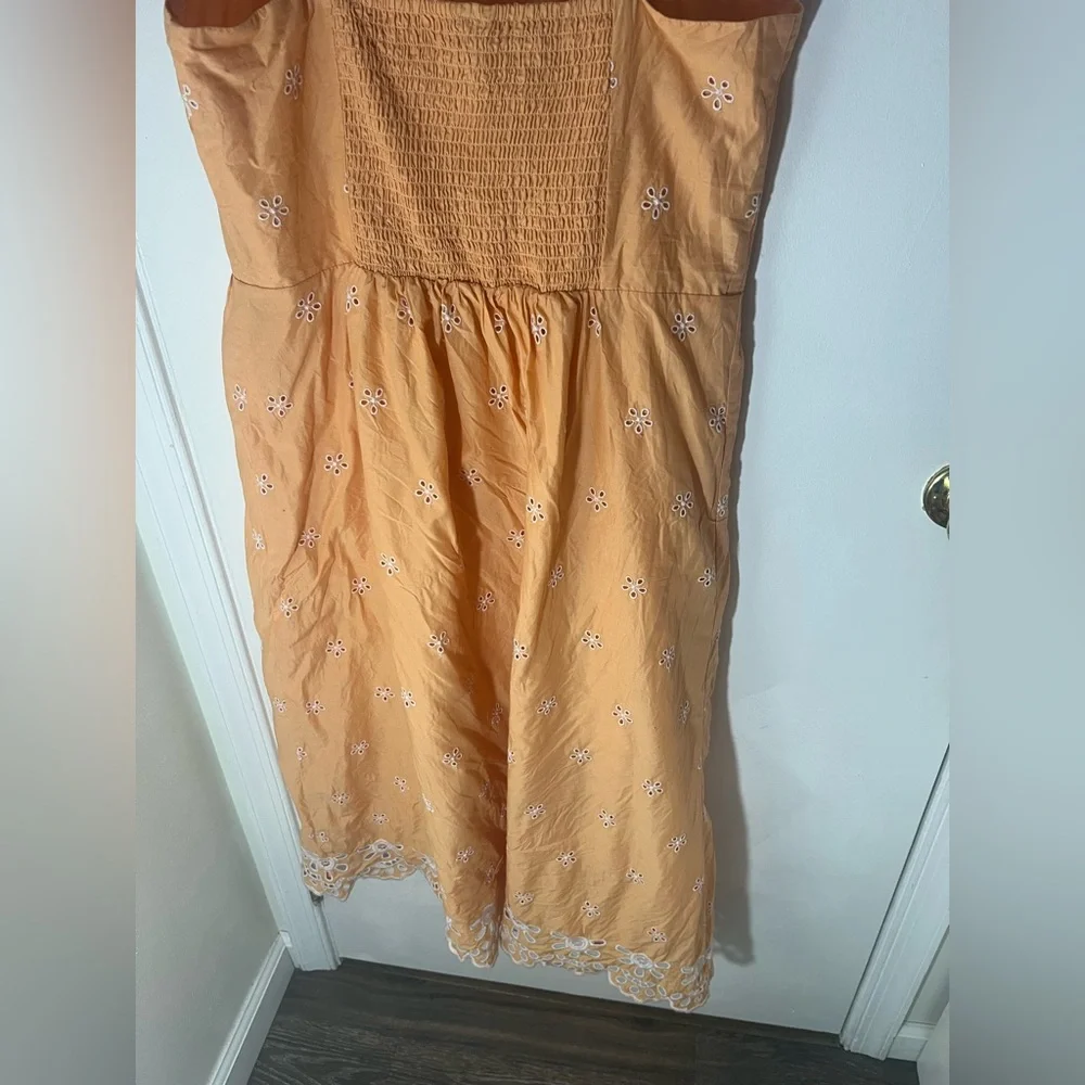 Old Navy Peach Fit & Flare Eyelet Midi Dress - Picture 8 of 11